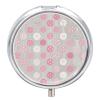 Portable Travel Pill Box Gray White Modern Polka Dot Pattern Printed Round Small Pill Case 3 Compartment Pill Container to Hold Vitamins Medication Fish Oil Supplements view 1