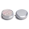 Portable Travel Pill Box Gray White Modern Polka Dot Pattern Printed Round Small Pill Case 3 Compartment Pill Container to Hold Vitamins Medication Fish Oil Supplements view 3