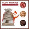 NONHAI Christmas Gift Bags Drawstring Wrapping Bags Headboard Backdrop Xmas Goodie Bags Christmas Burlap Treat Bags for Christmas Presents Holiday Party Supplies Favors Bag view 4