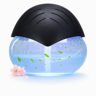 Air Aroma Diffuser - Colorful Night Light and Soothing Water Flow Sound - Suitable for Children, Pets and Smokers - Suitable for Home, Office - 3 x 10 ml Essential Oil Aroma Freshener - Black