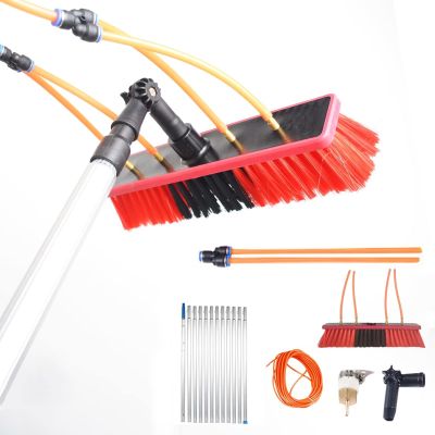 5-12m Window Cleaning Pole, Water/Hose Fed Pole,Cleaning Brush Equipment, Window Cleaning Brush Equipment, Cleaning Photovoltaic and Solar Panels7m/23ft Rod,30cm Brush Head