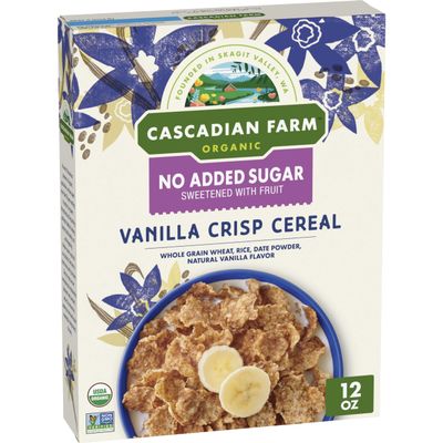 Cascadian Farm Organic Vanilla Crisp Cereal, No Added Sugar, 12 oz