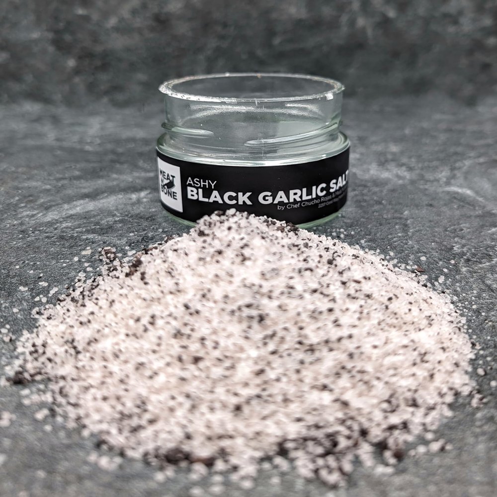 Ashy Black Garlic Salt Gourmet Seasoning Blend with Umami-Rich Black Garlic & Mineral Salt Elevate Meats Veggies Sauces & Marinades with Bold Complex Flavors & Exotic Elegance Perfect Finishing Touch