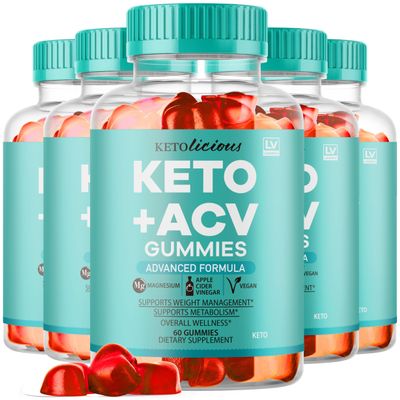 (5 Pack) Ketolicious Keto ACV Gummies, Ketolicious Gummys Advanced Formula 1050MG, All Natural Premium Plus Apple Cider Vinegar Gummy Maximum Strength Gomitas Reviews, 300 Gummies for 5 Months