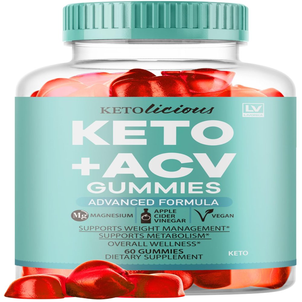 Ketolicious Keto ACV Gummies, Ketolicious Gummys Advanced Formula 1050MG, All Natural Premium Plus Apple Cider Vinegar Gummy Maximum Strength Gomitas Reviews, 60 Gummies for 1 Month