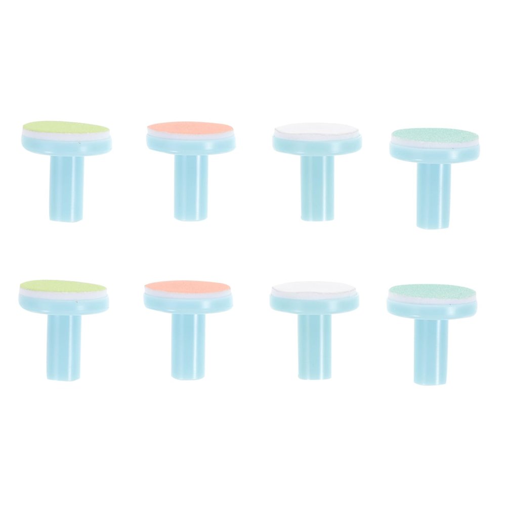 BIUDECO 8pcs Electric Nail Drill Replacement Grinding Heads for Safe Nail Trimming Ergonomic Design for Use Material Blue Base