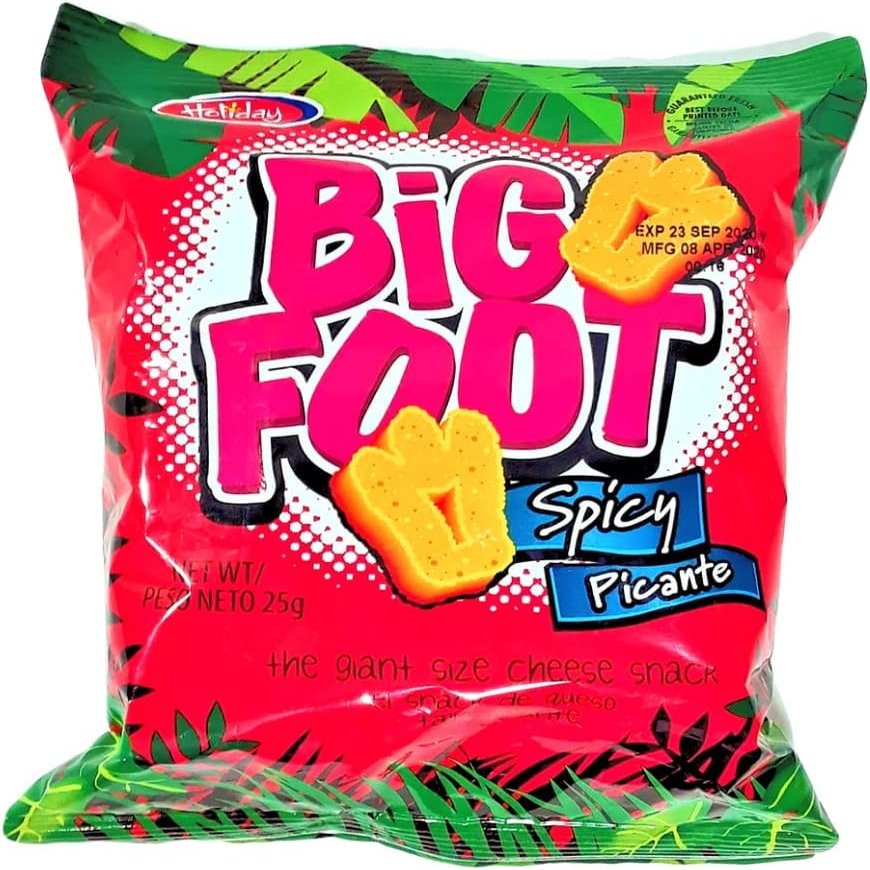 Holiday Big Foot, The Giant Cheese Snack, Spicy, 0.8 Oz, Pack of 12