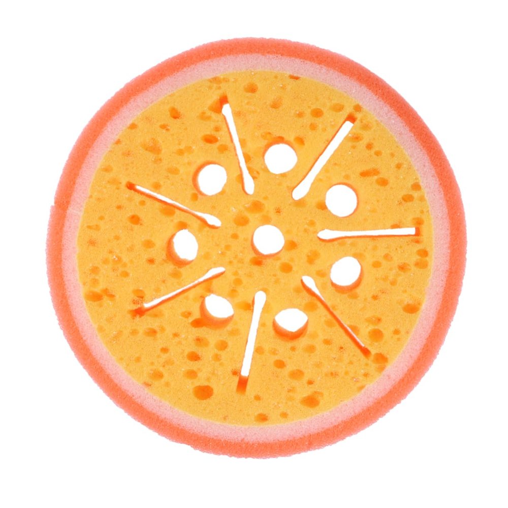 FOYTOKI Wash Sponge Fruit-Shaped Cleaning Sponge for Dishwashing and Kitchen Use Strong Decontamination Eraser Brush Orange Color for Kitchenware and Furniture Cleaning