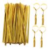 BCOATH 2400pcs Gold Candy Bag Ties Cellophane Sealed Pouches Drawstring Wrapping Ties for Treat Bags Bread Holiday view 1