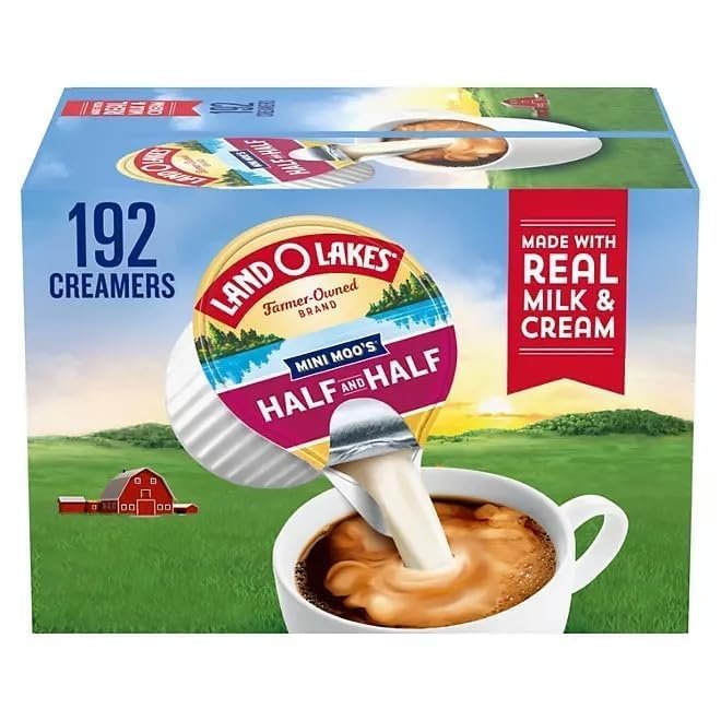 Pogalight, Land Coffee Creamer Mini Moos Half & Half Creamer Singles, 192 Count