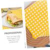 Unomor 100pcs Yellow Plaid Kraft Paper Sandwich Bags Grease-resistant Wrapping Paper for Cafes view 3