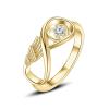 BIAIHQIE Wing Cremation Ring for Ashes Memorial Urn Jewelry Human Pet Ash Holder Stainless Steel Inlaid Crystal Funeral Keepsake-8-Gold view 1