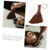 PLAFOPE 2pcs Mini Cleaning Broom Soft Bristle Brush Lightweight Household Cleaning Tool Handle for Dusters for view 3