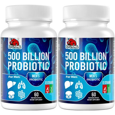 Probiotics for Men, 500 Billion CFU & 12 Mens Probiotic for Digestive Health + 4 Organic Prebiotic Fiber, for Digestive, Gut, Immune Health, Bloating, Gas, Energy Support, Shelf Stable - 120 Capsules