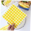 PRETYZOOM 100pcs Fried Food Packaging Papers Yellow Checkered Sandwich Wraps Grease Resistant Food Wrap for Restaurants Cafes and Home Use Chic Decorative Design for Stylish Presentation view 4