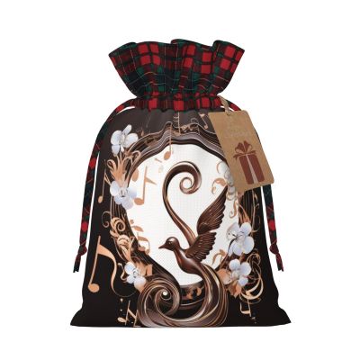 YHNNHJUJ Christmas Drawstring Bags For Presents - Xmas Santa Bags, Candy Bag, Wrapping Gift Bags With Tags, Perfect For New Year & Xmas Holiday Party Goodies