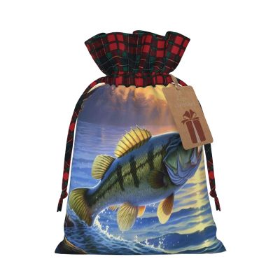 YHNNHJUJ Christmas Drawstring Bags For Presents - Xmas Santa Bags, Candy Bag, Wrapping Gift Bags With Tags, Perfect For New Year & Xmas Holiday Party Goodies