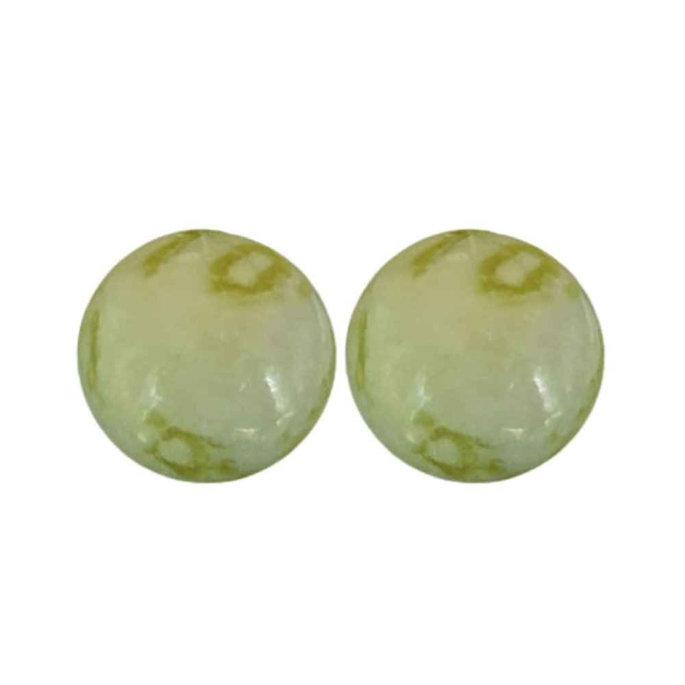 BCOATH 2pcs Natural Jade Fitness Handballs for Elderly Care Massage Solid Balls for Hand Exercise and Stress Relief Grain Random