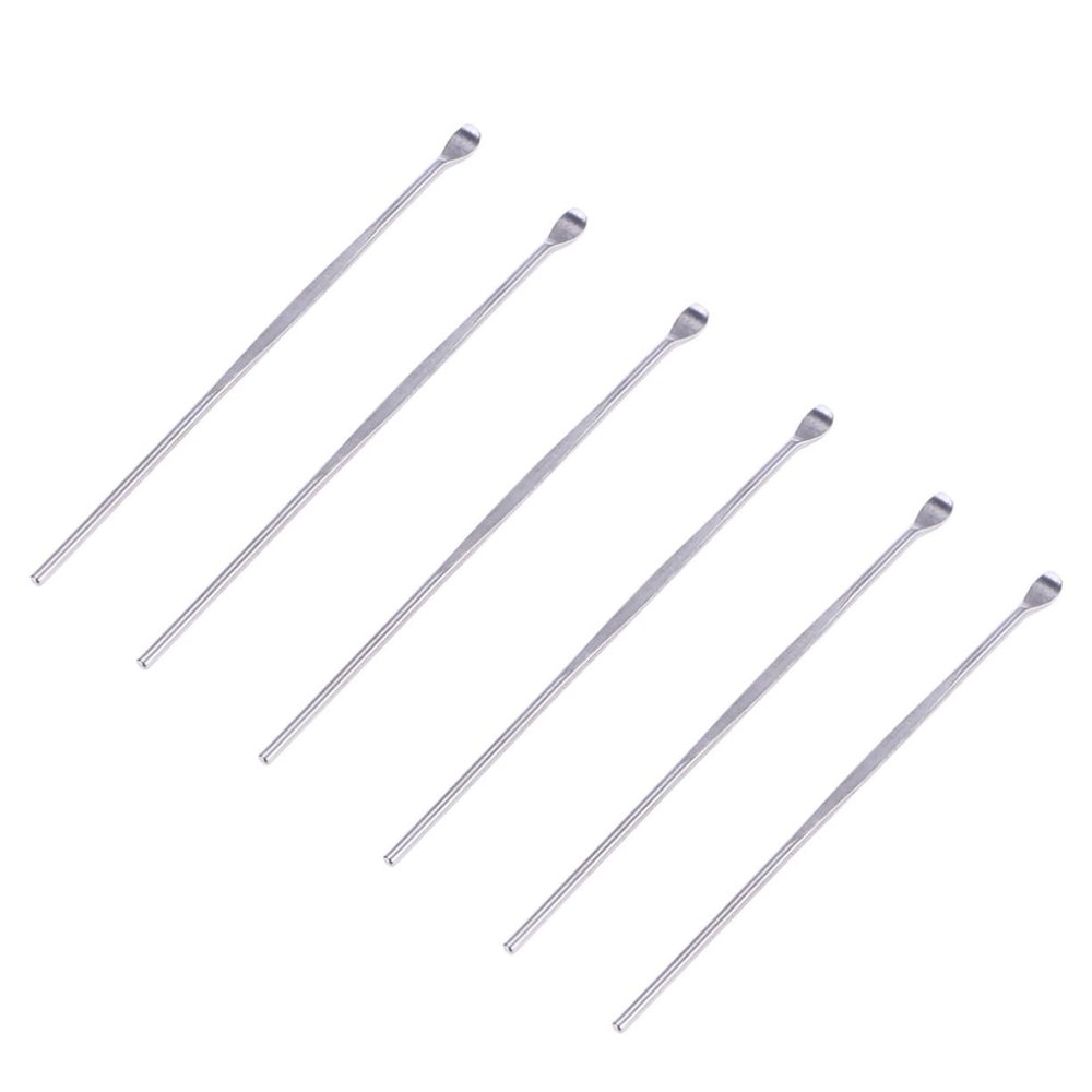 BCOATH 6pcs Set Cleaner Tool Stainless Steel Ear Spoon Ergonomic for Household
