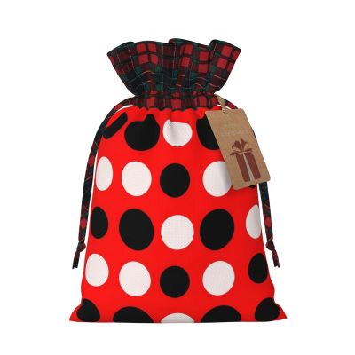 YHNNHJUJ Christmas Drawstring Bags For Presents - Xmas Santa Bags, Candy Bag, Wrapping Gift Bags With Tags, Perfect For New Year & Xmas Holiday Party Goodies