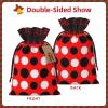 YHNNHJUJ Christmas Drawstring Bags For Presents - Xmas Santa Bags, Candy Bag, Wrapping Gift Bags With Tags, Perfect For New Year & Xmas Holiday Party Goodies view 3