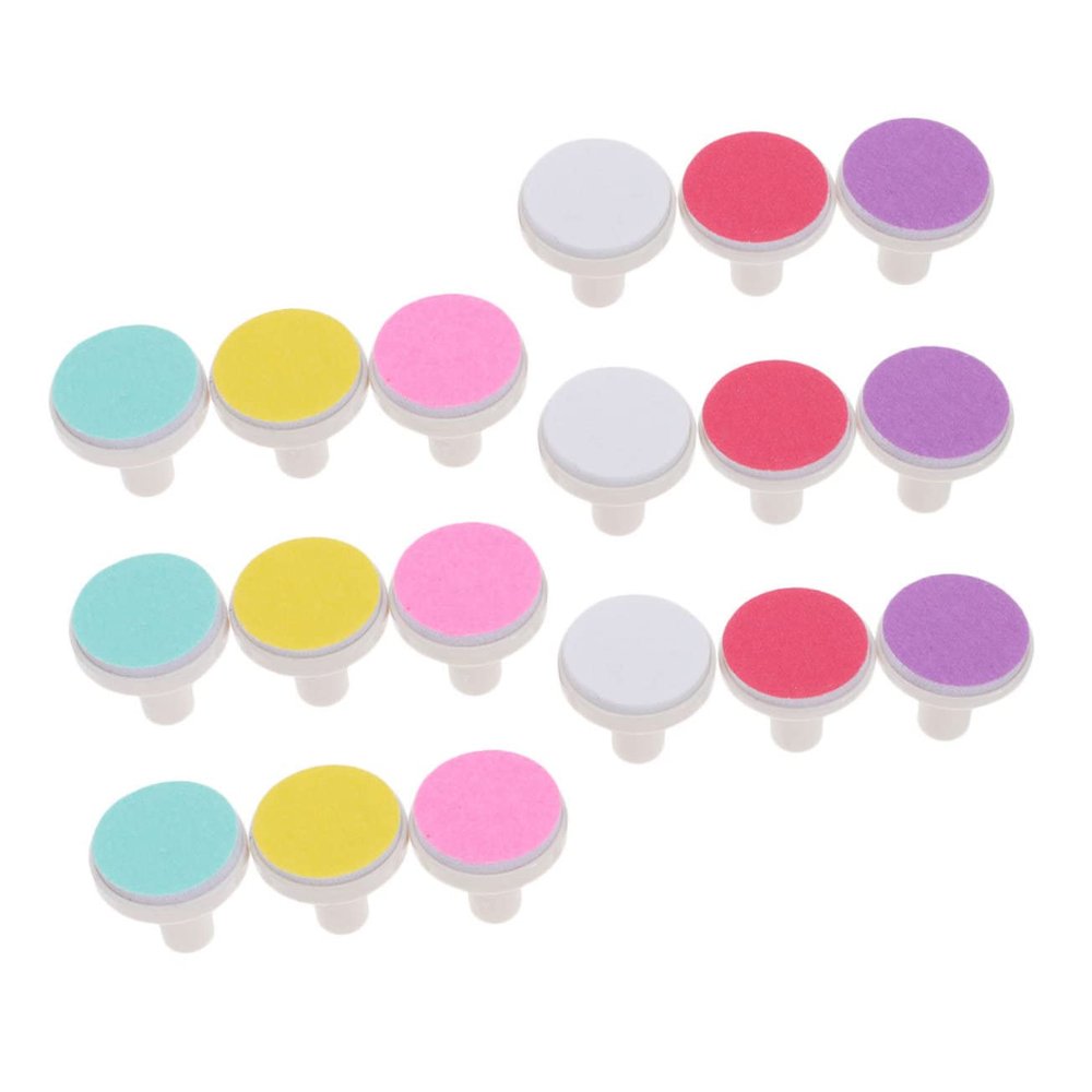 HAPINARY 18pcs Safe Nail Grinder Heads Electric Nail Trimmer Buffers for Parents