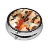 Abstract Art Paintings Round Mini Pill Box, 3 Compartment Pill Box, Portable Pill Box, can be Put into Wallet, Pocket, Light and Convenient view 2