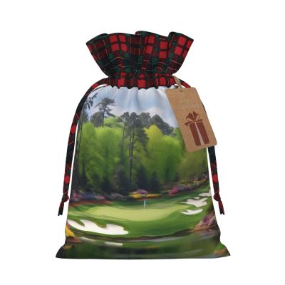 YHNNHJUJ Christmas Drawstring Bags For Presents - Xmas Santa Bags, Candy Bag, Wrapping Gift Bags With Tags, Perfect For New Year & Xmas Holiday Party Goodies
