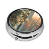 All Lights on fire Round Mini Pill Box, 3 Compartment Pill Box, Portable Pill Box, can be Put into Wallet, Pocket, Light and Convenient view 2