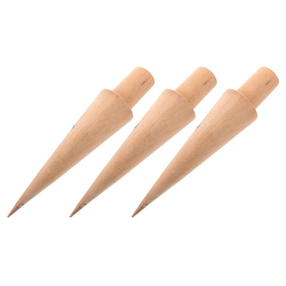FELTECHELECTR Ice Cream Cone Molds 3pcs Wood Molding Set Egg Cone Roller for Homemade Treats Easy to Use