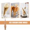 FELTECHELECTR Ice Cream Cone Molds 3pcs Wood Molding Set Egg Cone Roller for Homemade Treats Easy to Use view 3