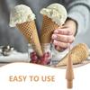 FELTECHELECTR Ice Cream Cone Molds 3pcs Wood Molding Set Egg Cone Roller for Homemade Treats Easy to Use view 4