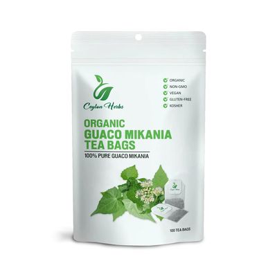 100 Guaco Mikania Tea Bags - 100% Pure, Organic, Wild-Crafted Herbal Tea Bags for a Refreshing, Earthy Brew