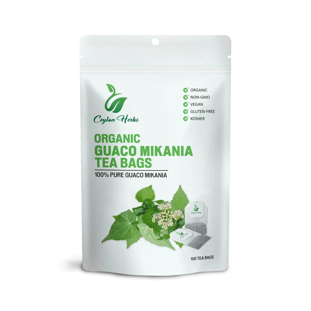 100 Guaco Mikania Tea Bags - 100% Pure, Organic, Wild-Crafted Herbal Tea Bags for a Refreshing, Earthy Brew