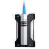 HUZHUAN Ultra-Thin Butane Lighter, Stainless Steel Cigar Lighter, Adjustable Flame Size, Refillable Gas Belt, Blue Jet Flame Torch Windproof Lighter, High-end Gift for Husband and Father(Silver) view 1