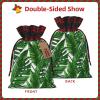 WEFFGDCFG Christmas Drawstring Gift Bags - Banana Leaf Green - Xmas Santa Sacks Bags, Candy Bag, Present Wrapping Bag, Christmas Ornaments, New Year, Holiday Party Goodies view 3