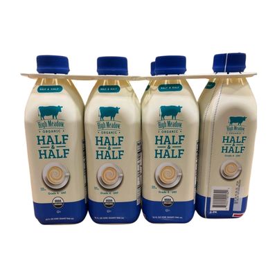 Organic Grade A UHT Half and Half, 32 fl oz, Pack of 12