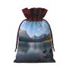 WEFFGDCFG Christmas Drawstring Gift Bags - Glacier National Park - Xmas Santa Sacks Bags, Candy Bag, Present Wrapping Bag, Christmas Ornaments, New Year, Holiday Party Goodies view 2