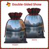 WEFFGDCFG Christmas Drawstring Gift Bags - Glacier National Park - Xmas Santa Sacks Bags, Candy Bag, Present Wrapping Bag, Christmas Ornaments, New Year, Holiday Party Goodies view 3
