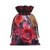 WEFFGDCFG Christmas Drawstring Gift Bags - Red Flowers - Xmas Santa Sacks Bags, Candy Bag, Present Wrapping Bag, Christmas Ornaments, New Year, Holiday Party Goodies view 1