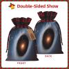 WEFFGDCFG Christmas Drawstring Gift Bags - Galaxy - Xmas Santa Sacks Bags, Candy Bag, Present Wrapping Bag, Christmas Ornaments, New Year, Holiday Party Goodies view 3