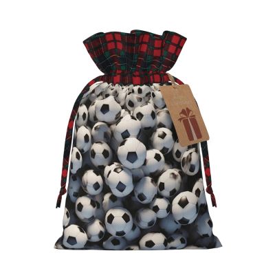 YHNNHJUJ Christmas Drawstring Bags For Presents - Xmas Santa Bags, Candy Bag, Wrapping Gift Bags With Tags, Perfect For New Year & Xmas Holiday Party Goodies