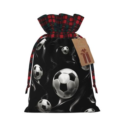 YHNNHJUJ Christmas Drawstring Bags For Presents - Xmas Santa Bags, Candy Bag, Wrapping Gift Bags With Tags, Perfect For New Year & Xmas Holiday Party Goodies