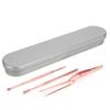 3-Piece Stainless Steel Ear Pick Double Head Ear Lard Remover Curette Tweezers Set Beauty Tool For Ear Picking With Spiral view 1