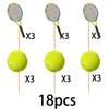 18pcs Glitter Tennis Ball Cupcake Topper for Tennis Sport Theme Party Favors Decorations Men Women Happy Birthday Party Decor Supplies view 3
