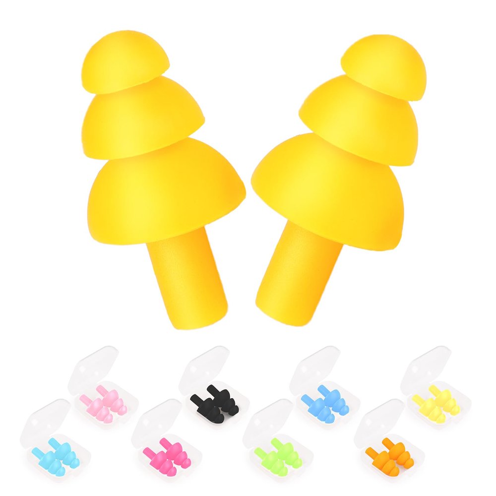 Ear Plugs for Sleeping Noise Cancelling, Soft Silicone Ear Plug, 8 Pairs Reusable Ear Plug, Waterproof Noise Reduction Earplugs for Sleeping, Concert, Snoring, Travel, Work (8 Colors)