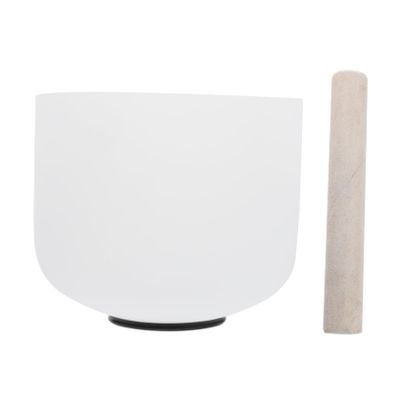 ibasenice White Chakra Crystal Singing Bowl for Yoga Meditation Healing Music Instrument Portable Sound Therapy for Stress Relief and Mindfulness Practice