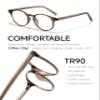 Icesor Round Clear Blue Light Blocking Muses Style Glasses Preppy Look Chic Frame Lightweight Anti Eye Strain Screen Protection TV Computer Gaming Office for Women and Men view 3