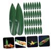 BIUDECO 200pcs Japanese Sushi Plate Decor Bamboo Leaves Mat Green Leaves Decor for Restaurant view 4
