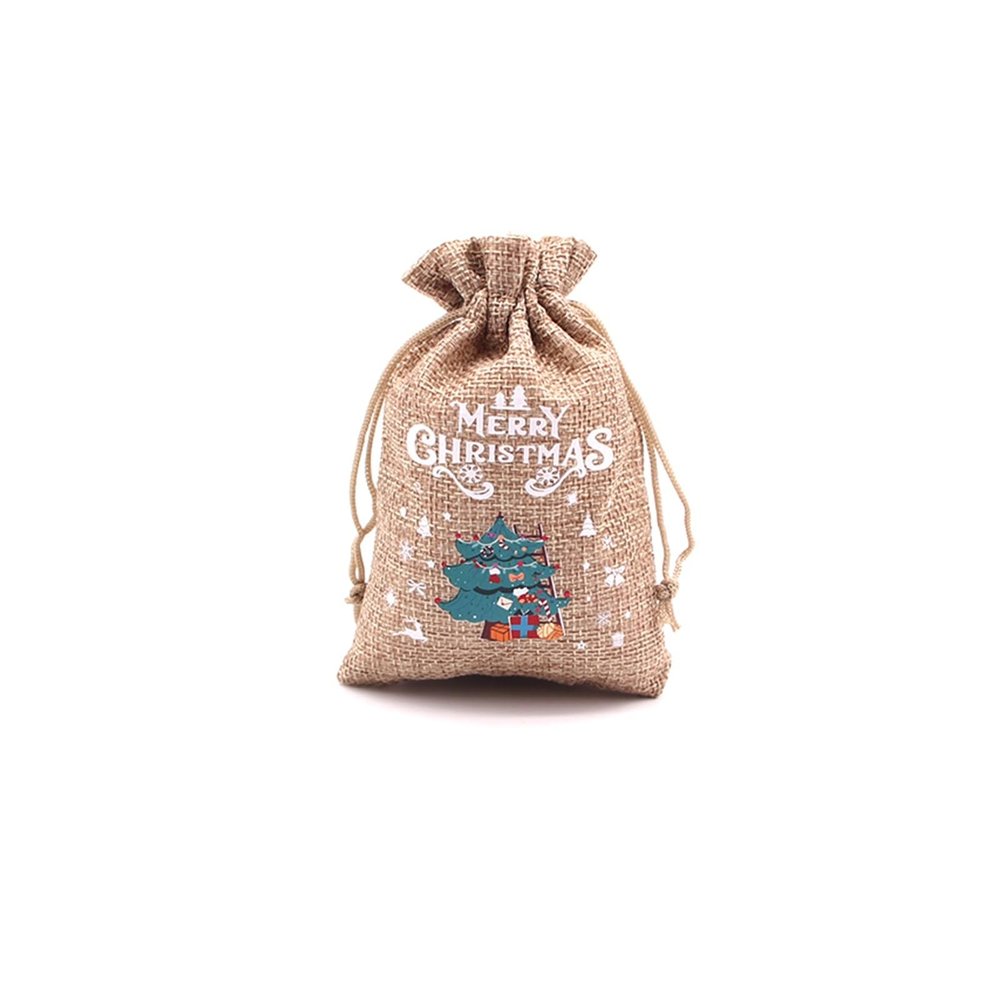 5Pcs Xmas Jute Bags 10x14 15x20cm Christmas Candy Gift Bag Drawstring Pouches Nice Packaging Bags(15x20cm,5PCS_TYPE S)